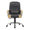 Chat Leatherette Swivel Study Chair in Black Colour