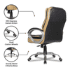 Chat Leatherette Swivel Study Chair in Black Colour