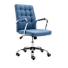 Gruber Leatherette Swivel Study Chair in Blue Colour