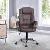 Task Leatherette Swivel Study Chair in Brown Colour