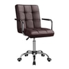 Lincoln Leatherette Swivel Study Chair in Brown Colour