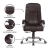 Evah Leatherette Swivel Study Chair in Brown Colour