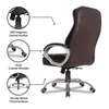 Evah Leatherette Swivel Study Chair in Brown Colour