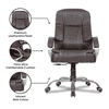 Adan Leatherette Swivel Study Chair in Brown Colour