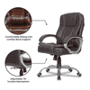 Adan Leatherette Swivel Study Chair in Brown Colour