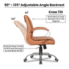 Aadi Leatherette Swivel Study Chair in Brown Colour