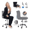 Correen Leatherette Swivel Study Chair in Grey Colour