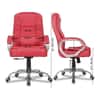 Adan Leatherette Swivel Study Chair in Red Colour