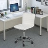 Correen Leatherette Swivel Study Chair in White Colour