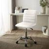 Feleena Leatherette Swivel Study Chair in White Colour