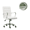 Gruber Leatherette Swivel Study Chair in White Colour