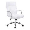 Landyn Leatherette Swivel Study Chair in White Colour