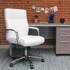 Landyn Leatherette Swivel Study Chair in White Colour