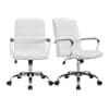 Wanetta Leatherette Swivel Study Chair in White Colour