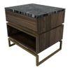 Huch Series Bedside Table with Stone Top and MS Powder Coated Gold Base