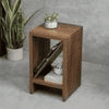 Teak Hues Bevel Mica Side Table