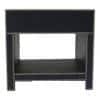 Ler Series Bedside Table in Black Leatherette and Pewter Nailhead Trims