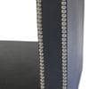 Ler Series Bedside Table in Black Leatherette and Pewter Nailhead Trims