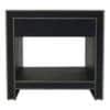 Ler Series Bedside Table in Black Leatherette and Pewter Nailhead Trims