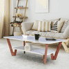 Rectangular Engineered Wood Coffee Table In Frosty White And Graphite Grey Colour