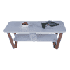 Rectangular Engineered Wood Coffee Table In Frosty White And Graphite Grey Colour