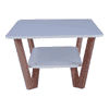 Rectangular Engineered Wood Coffee Table In Frosty White And Graphite Grey Colour