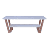 Rectangular Engineered Wood Coffee Table In Frosty White And Graphite Grey Colour