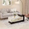 Declove Rectangular Engineered Wood Coffee Table In Wenge & White Finish