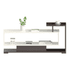 Declove Rectangular Engineered Wood Coffee Table In Wenge & White Finish