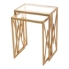 Valentino Clear Glass Nesting Side Table in Dark Gold Finish