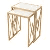 Valentino Frosted Glass Nesting Side Table in Dark Gold Finish
