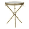 Bellmore Glass Side Table In Gold Finish
