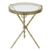 Bellmore Glass Side Table In Gold Finish