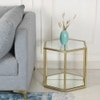 Menton Glass Side Table In Gold Finish