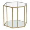 Menton Glass Side Table In Gold Finish