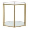 Menton Glass Side Table In Gold Finish