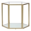 Menton Glass Side Table In Gold Finish