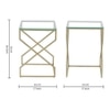 Melbourne Glass Nesting Side Table In Gold Finish