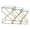 Melbourne Glass Nesting Side Table In Gold Finish