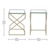 Melbourne Glass Nesting Side Table In Gold Finish