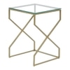 Melbourne Glass Nesting Side Table In Gold Finish