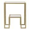 Bridgeview Glass Side Table In Gold Finish