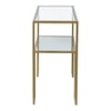 Bridgeview Glass Console Table In Gold Finish