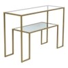 Bridgeview Glass Console Table In Gold Finish