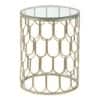 Belmont Clear Glass Side Table In Gold Finish