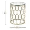 Belmont Clear Glass Side Table In Gold Finish