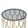 Belmont Black Glass Side Table In Gold Finish