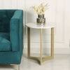 Verona Marble Side Table In Gold Finish