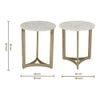 Verona Marble Side Table In Gold Finish