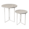 Pine Hues Round Oblique Nesting Tables, Side Tables, Wooden Tables, Living Room Decor